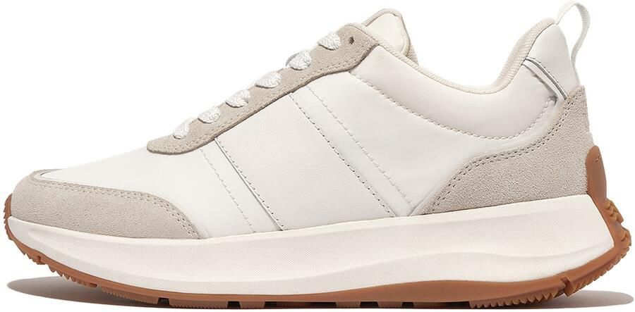 FitFlop Women F-Mode Flow Suede Mix Flatform Sneakers Urban White