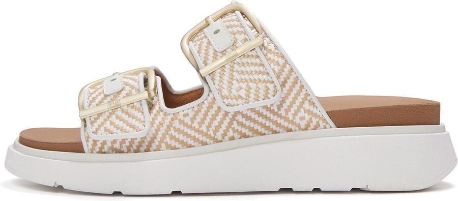 FitFlop Gen-FF Buckle Graphi Weave Two-Bar Slides WIT