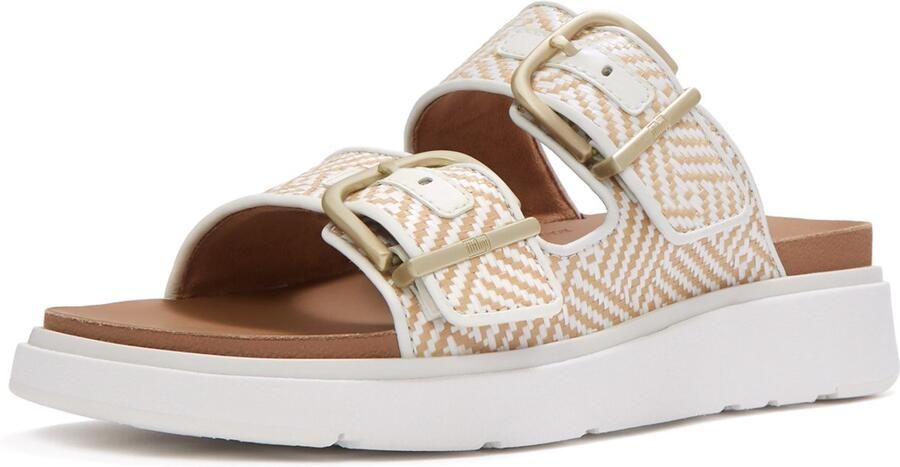 FitFlop Gen-FF Buckle Graphi Weave Two-Bar Slides WIT