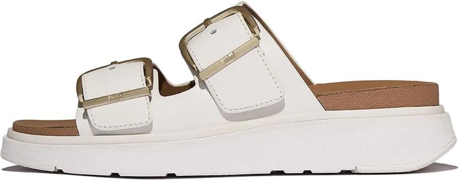 FitFlop Gen Ff Buckle Tumbled Leather Sandalen Wit Vrouw