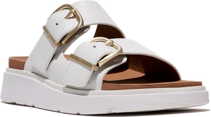FitFlop Gen Ff Buckle Tumbled Leather Sandalen Wit Vrouw