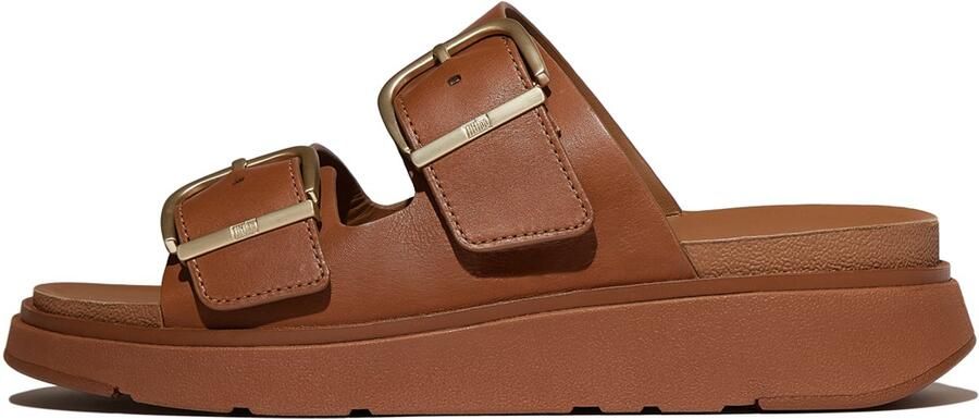 FitFlop Gen-FF Buckle Two-Bar Leather Slides BRUIN
