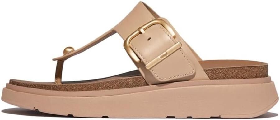 Dames Teenslippers Leer Beige
