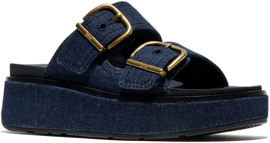 FitFlop Gen-FF Max Buckle Two-Bar Denim Slides BLAUW - Foto 2