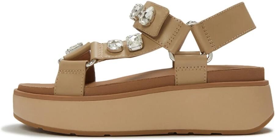 FitFlop Gen-FF Max Ultra-Jewel Leather Back-Strap Sandals BEIGE