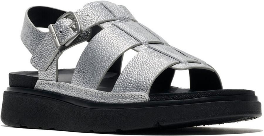 FitFlop Gen-FF Tumbled-Leather Fisherman Sandals ZILVER