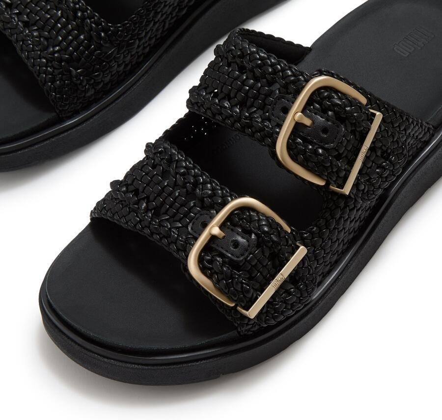 FitFlop Gen-FF Woven Two-Bar Slides ZWART