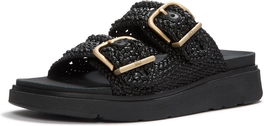 FitFlop Gen-FF Woven Two-Bar Slides ZWART