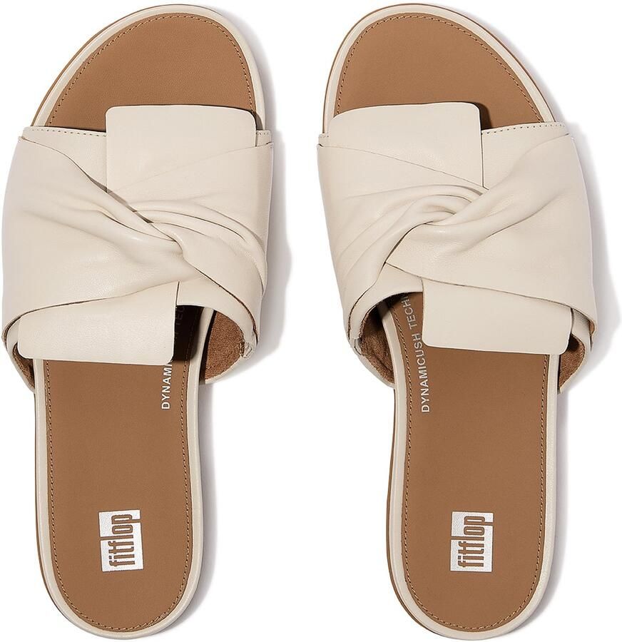 FitFlop Gracie Soft-Twist Leather Slides BEIGE