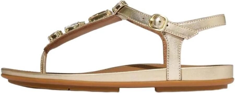 FitFlop Gracie Ultra Jewel T Bar Sandalen Zilver Vrouw