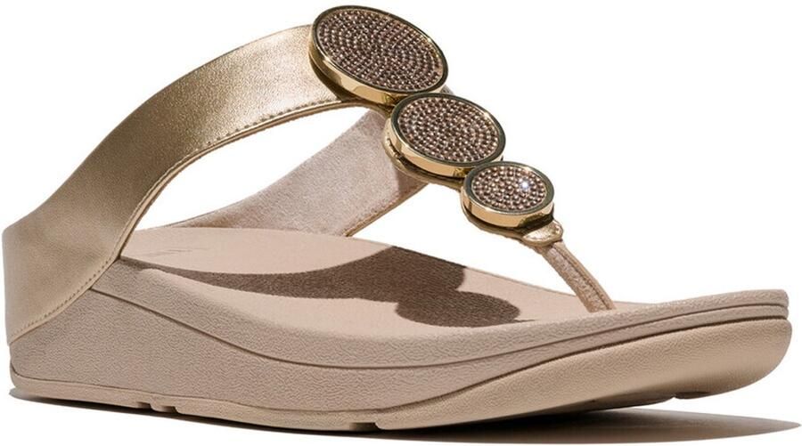 FitFlop Halo Bead-Circle Metallic Toe-Post Sandals