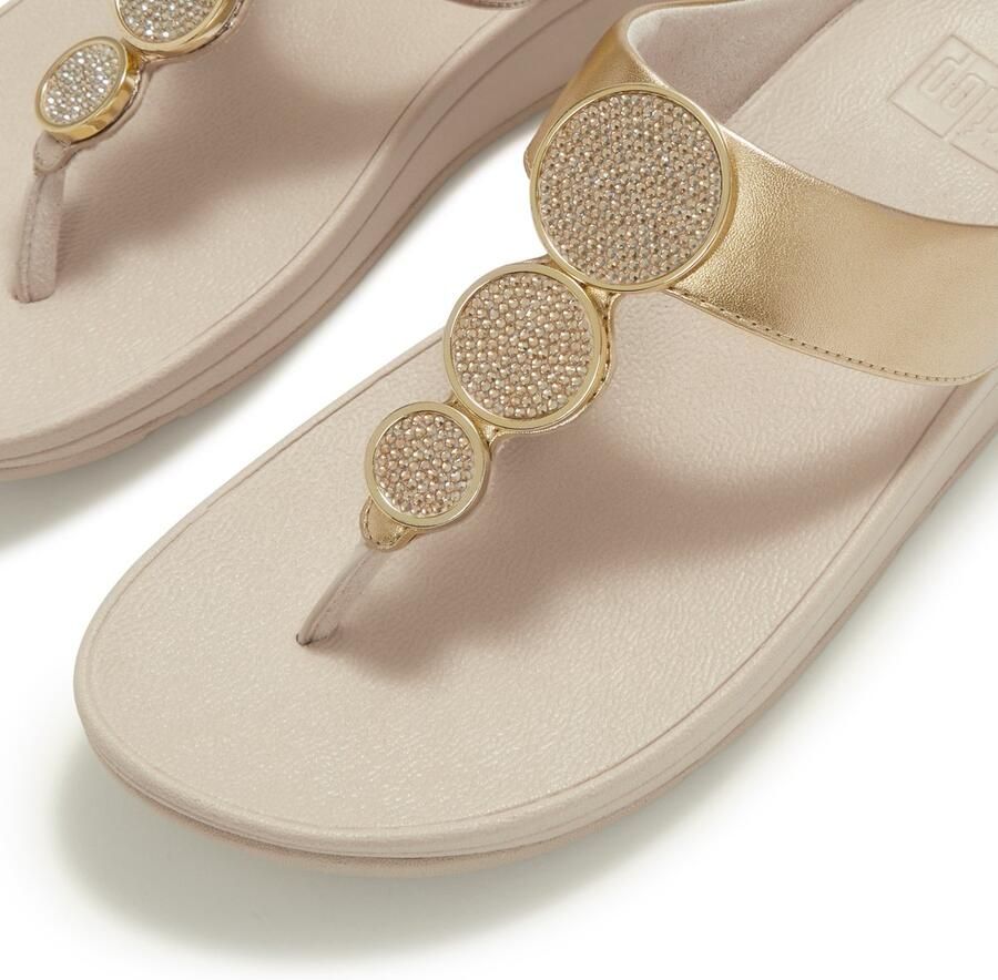 FitFlop Halo Bead-Circle Metallic Toe-Post Sandals