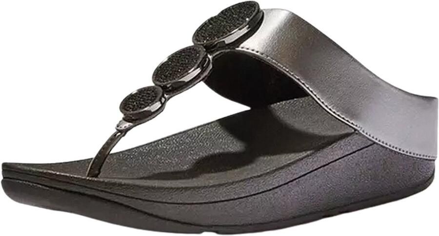 Fitflop Dianets HALO BEAD-CIRCLE METALLIC TOE-POST SANDALS pool slides pantoffel met dempende tussenzooltechnologie