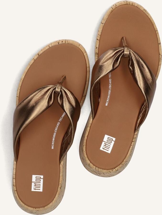 FITFLOP Teenslippers Dames Hn3 Maat: 40 Materiaal: Leer Kleur: Brons - Foto 2