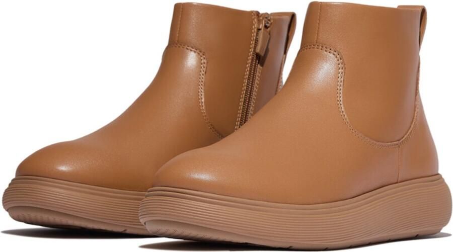 FitFlop IQ-Comff Leather Zip Ankle Boots BRUIN - Foto 2