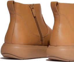 FitFlop IQ-Comff Leather Zip Ankle Boots BRUIN