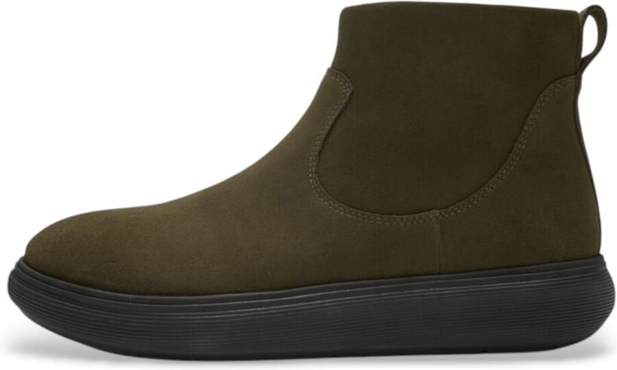 FitFlop Iq-Comff leren enkellaarsjes met olijfgroene rits