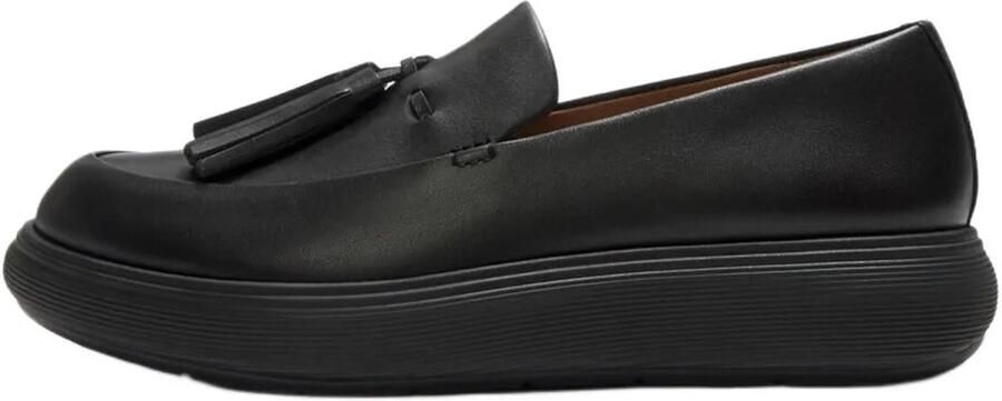 FitFlop IQ-Comff leren loafers met kwastjes ZWART