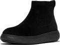 FitFlop Zwarte Iq-Comff enkellaarsjes van leer met rits - Zwart