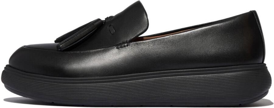 FitFlop IQ-Comff Tassel Leather Loafers ZWART