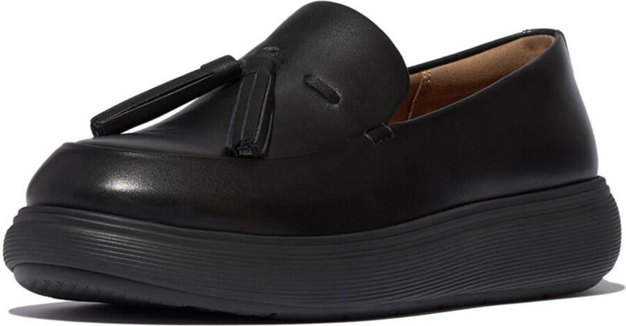 FitFlop IQ-Comff Tassel Leather Loafers ZWART