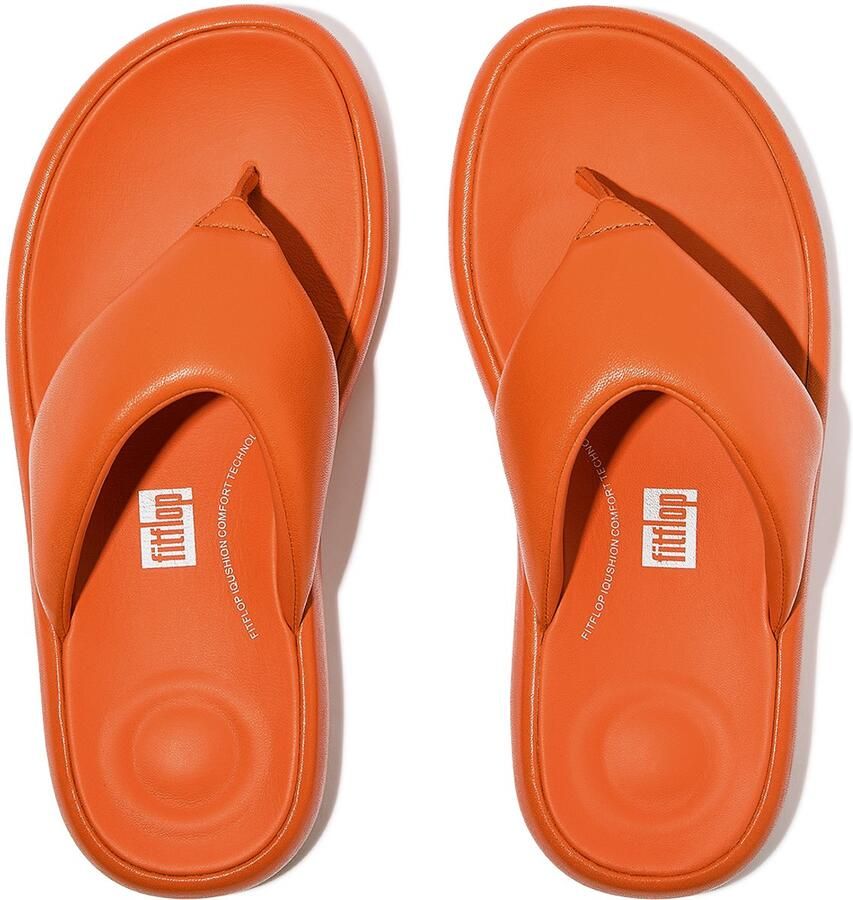 FitFlop Iqushion D-Luxe Padded Leather Toe-Post Sandals ORANJE - Foto 2