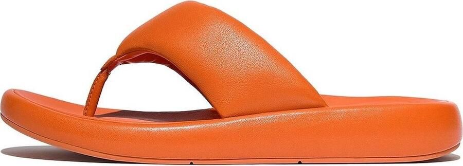 FitFlop Iqushion D-Luxe Padded Leather Toe-Post Sandals ORANJE