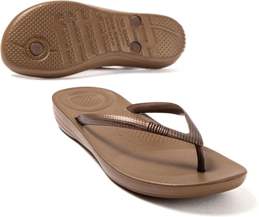 FitFlop Iqushion Ergonomic Flip-Flops TPU Dames Slippers Bronze - Foto 4