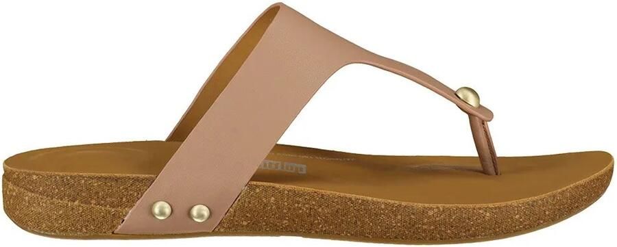 FitFlop Iqushion Leather Toe-post Slippers Goud Vrouw