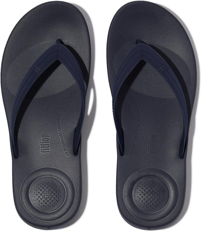 FitFlop Iqushion Mens Textured-Strap Flip-Flops Heren Slippers Midnight Navy