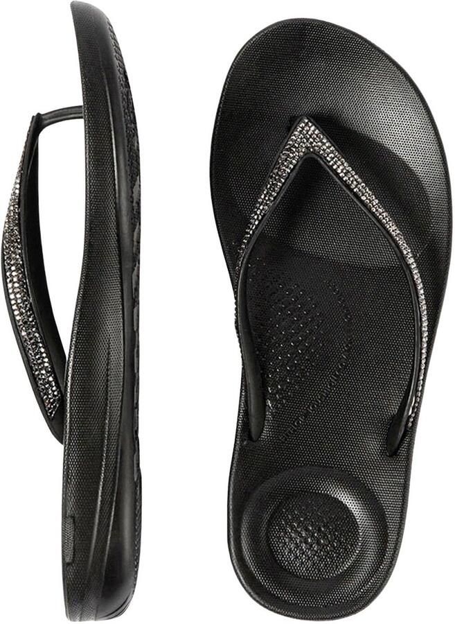 FITFLOP Teenslippers Dames Iqushion Sparkle Rubber Zwart - Foto 6