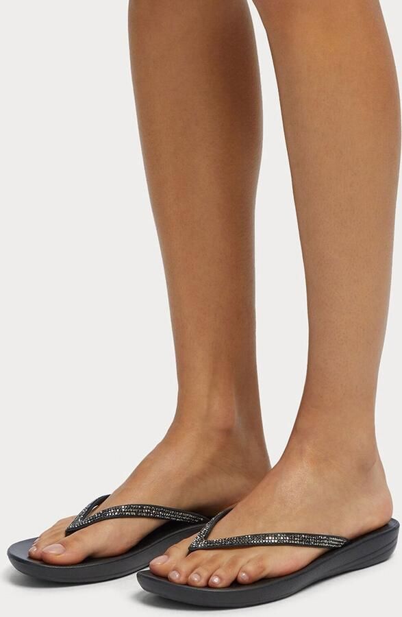 FITFLOP Teenslippers Dames Iqushion Sparkle Rubber Zwart - Foto 2