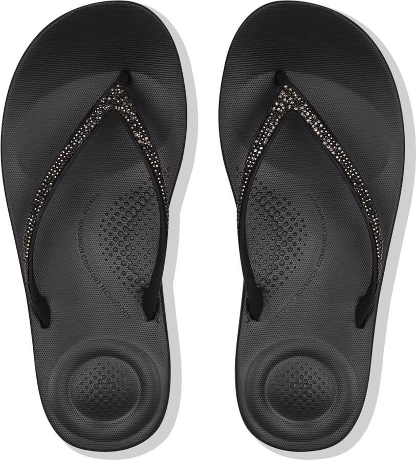 FITFLOP Teenslippers Dames Iqushion Sparkle Rubber Zwart - Foto 5