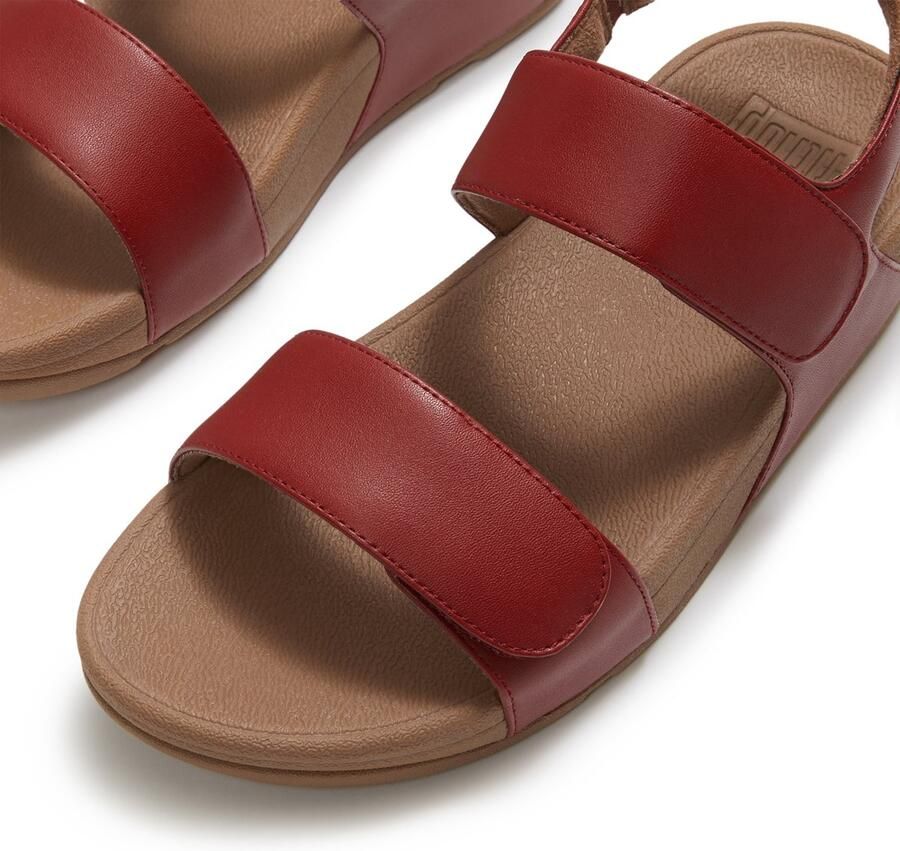 FitFlop Lulu Adjustable Leather Back-Strap Sandals Dames Sandalen Burnt Berry