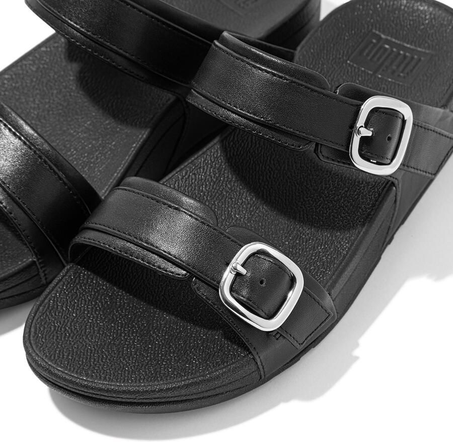 FitFlop Lulu Adjustable Leather Sandalen Zwart Vrouw