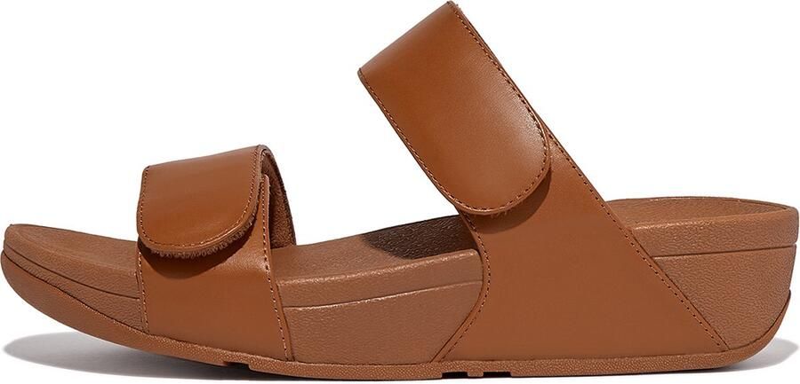 FitFlop Lulu Adjustable Leather Slides Dames Slippers Light Tan - Foto 4