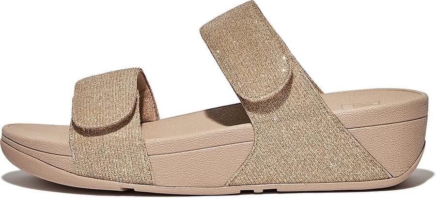 FitFlop Lulu Adjustable Shimmerlux Slides BEIGE - Foto 2