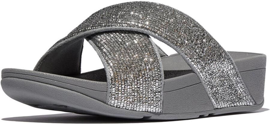 Fitflop Slippers LULU CRINKLED SHIMMER Slides badschoen avondmode met glitter - Foto 2