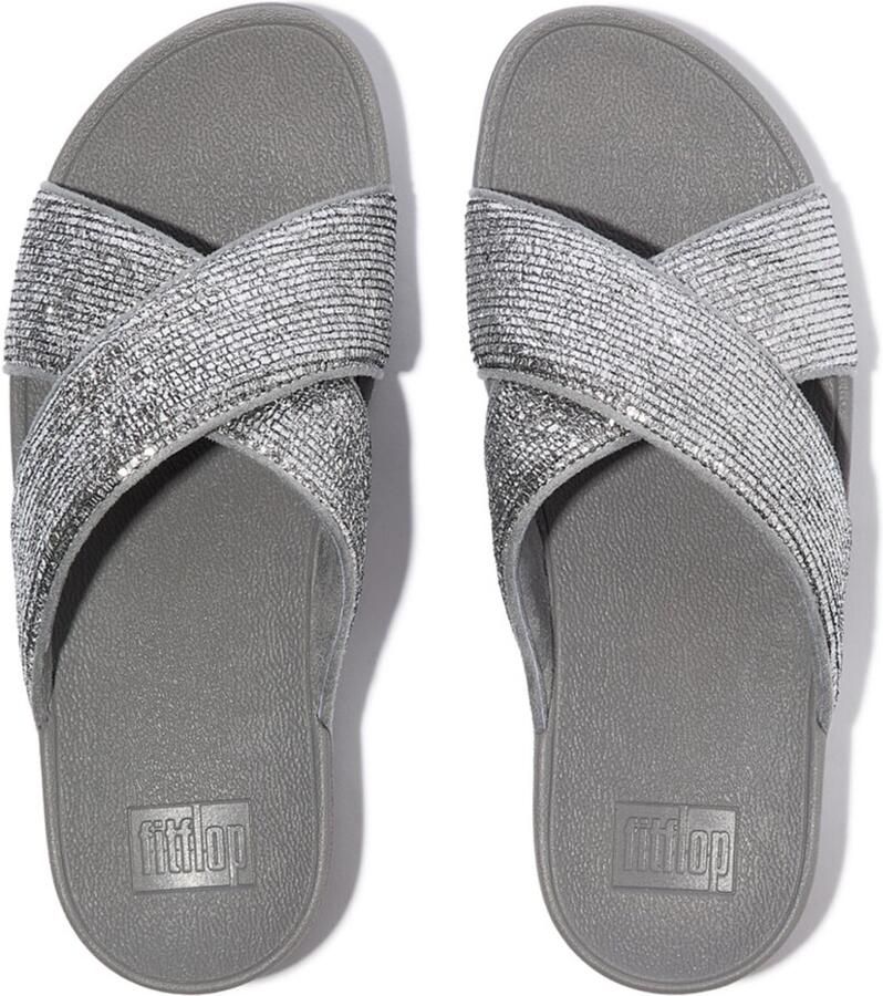Fitflop Slippers LULU CRINKLED SHIMMER Slides badschoen avondmode met glitter - Foto 2