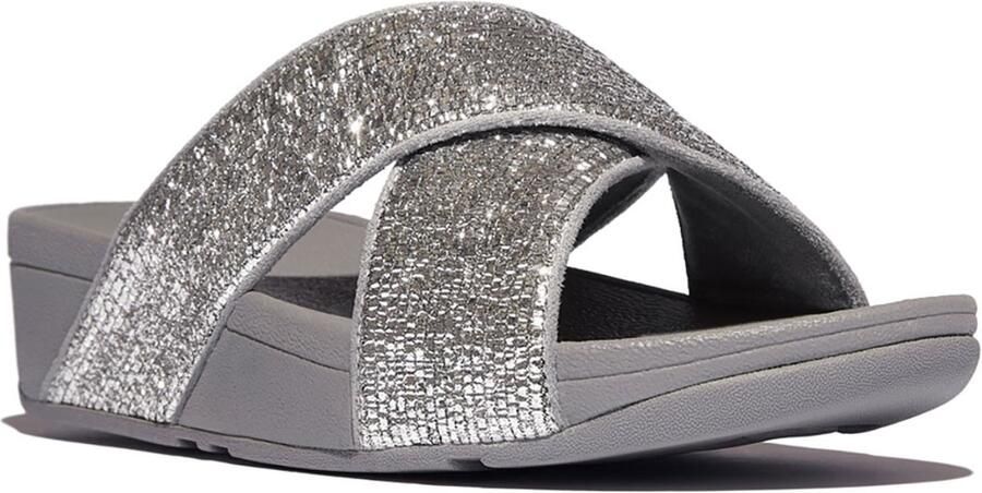 Fitflop Slippers LULU CRINKLED SHIMMER Slides badschoen avondmode met glitter - Foto 3