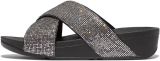 FitFlop Lulu Cross Slide Glitterball ZILVER - Zilver