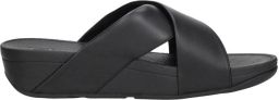 FitFlop Lulu Cross Slide Sandals Leather Dames Sandalen Zwart