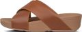FitFlop Lulu Cross Slide Sandals Leather Dames Sandalen Light Tan - Bruin
