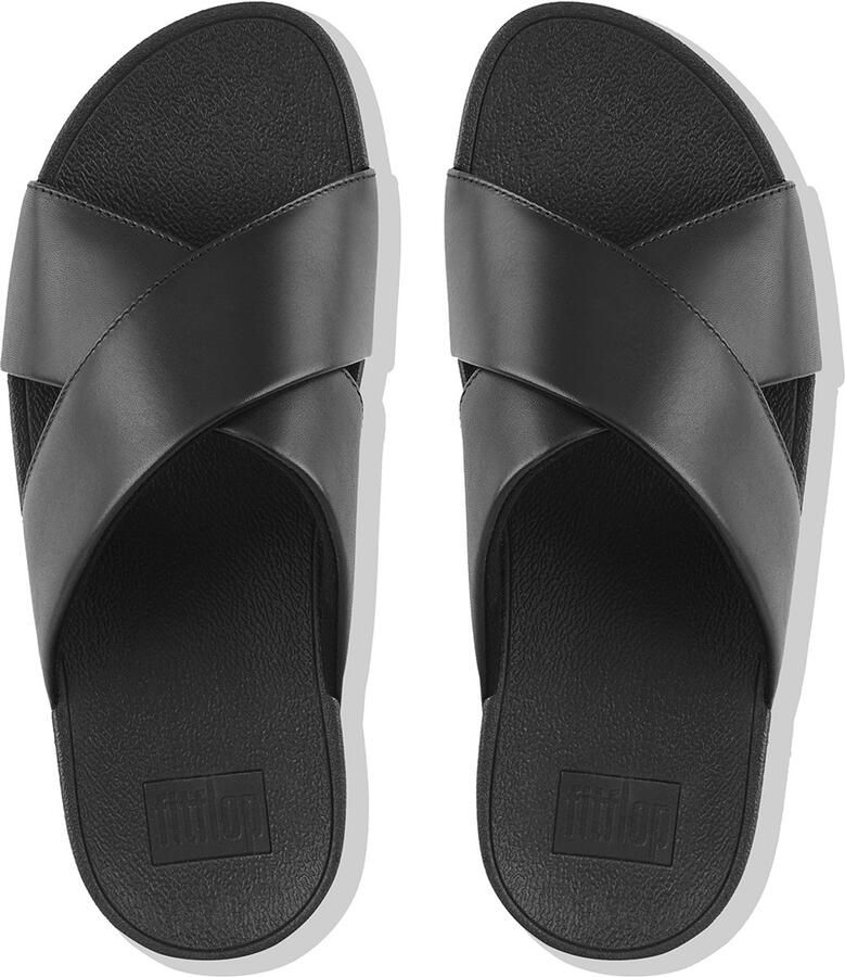 FitFlop Lulu Cross Slide Sandals Leather Vrouwen Zwart - Foto 2