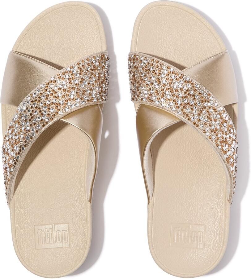 FitFlop Lulu Crystal-Mix Metallic Cross Slides BRUIN - Foto 2
