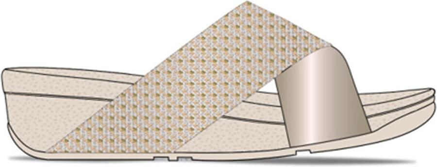 FitFlop Lulu Crystal-Mix Metallic Cross Slides