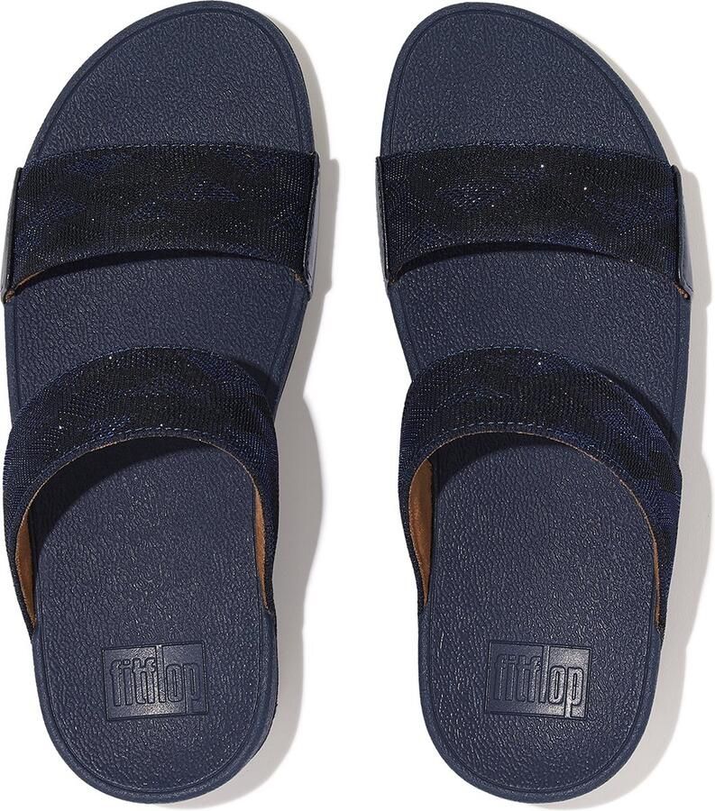 FitFlop Lulu Dames Slide Donkerblauw Geo Glitz Met Glitters en Patroon BLAUW - Foto 3