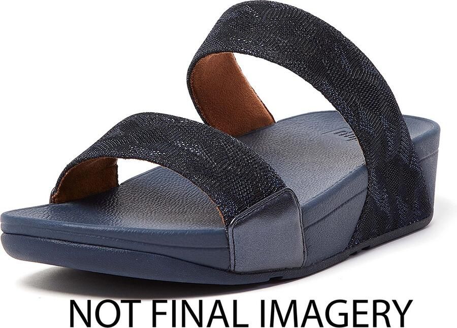 FitFlop Lulu Dames Slide Donkerblauw Geo Glitz Met Glitters en Patroon BLAUW