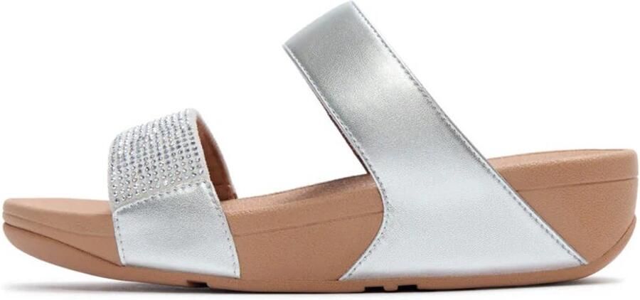 FitFlop Lulu Dames Slide Zilver Met Glitters en Sierstenen ZILVER