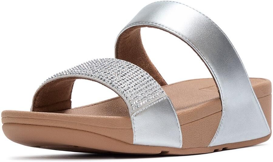 FitFlop Lulu Dames Slide Zilver Met Glitters en Sierstenen ZILVER - Foto 2